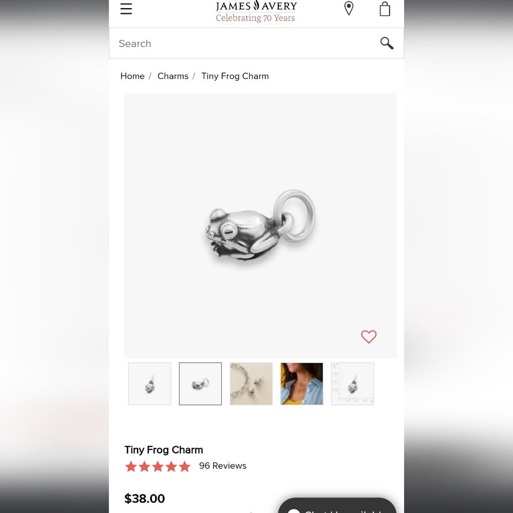 Brand new tiny frog charm from James Avery